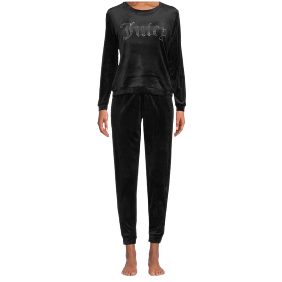 Juicy Couture Other - Juicy Black Velour Sleepwear with Rhinestone Logo!  NWT!